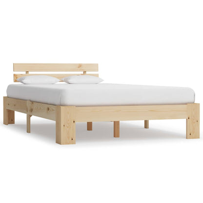 Bed Frame | Natural Wood | Solid Pine Wood, Plywood | Double | Tough