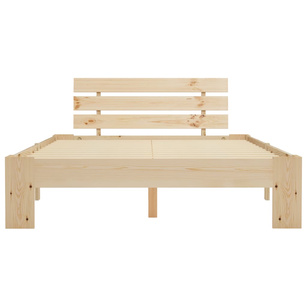 Bed Frame | Natural Wood | Solid Pine Wood, Plywood | Double | Tough