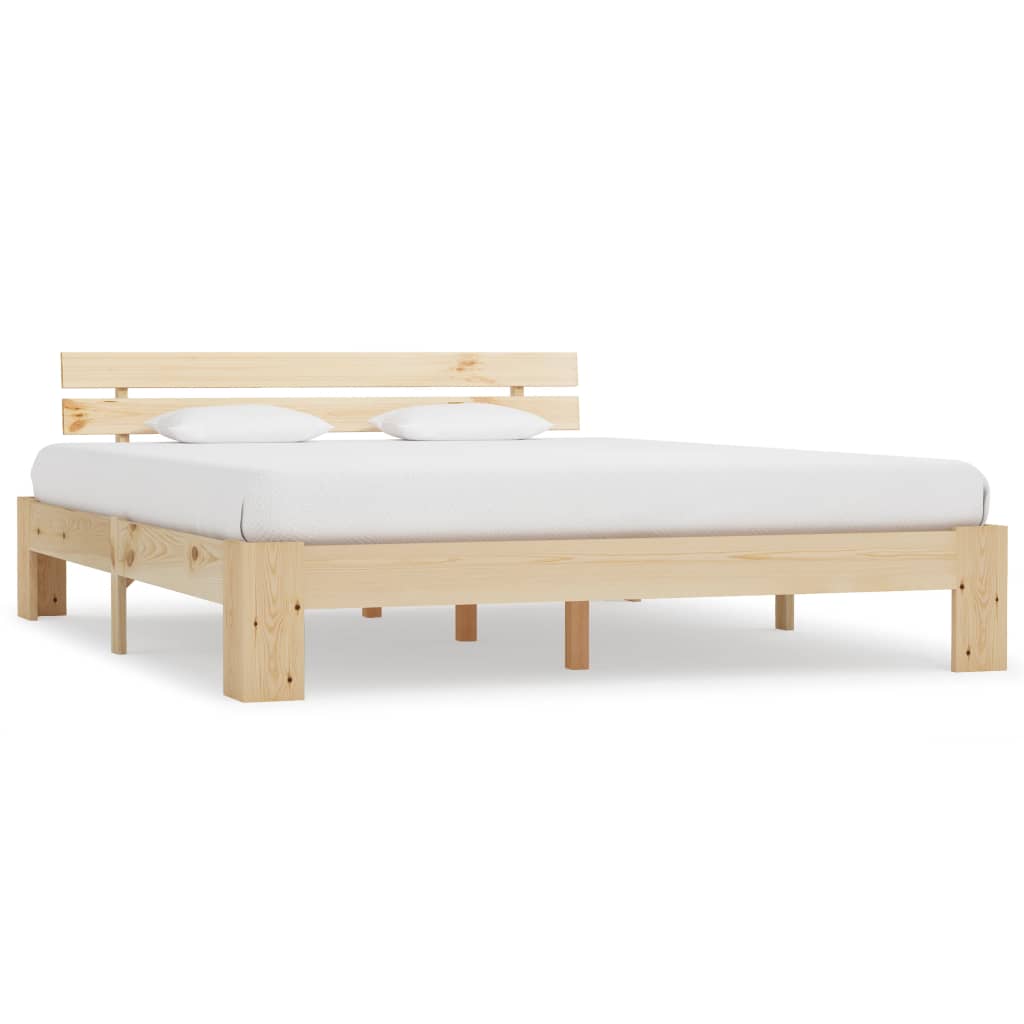 Bed Frame | Natural | Solid pine wood, Plywood | Double | Durable