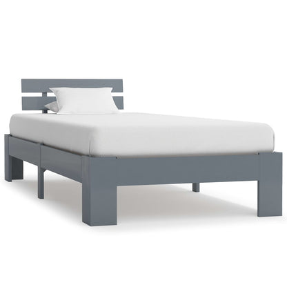 Bed Frame | Grey | Solid Pine Wood and Plywood | Single | Durable