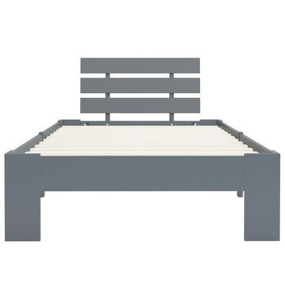 Bed Frame | Grey | Solid Pine Wood and Plywood | Single | Durable