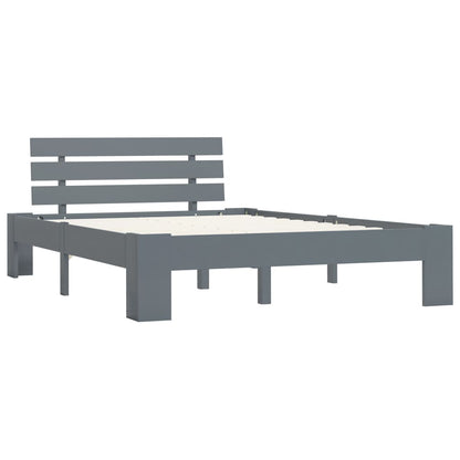 Bed Frame | Grey | Solid Pine Wood | Double | Durable | Bed Frame