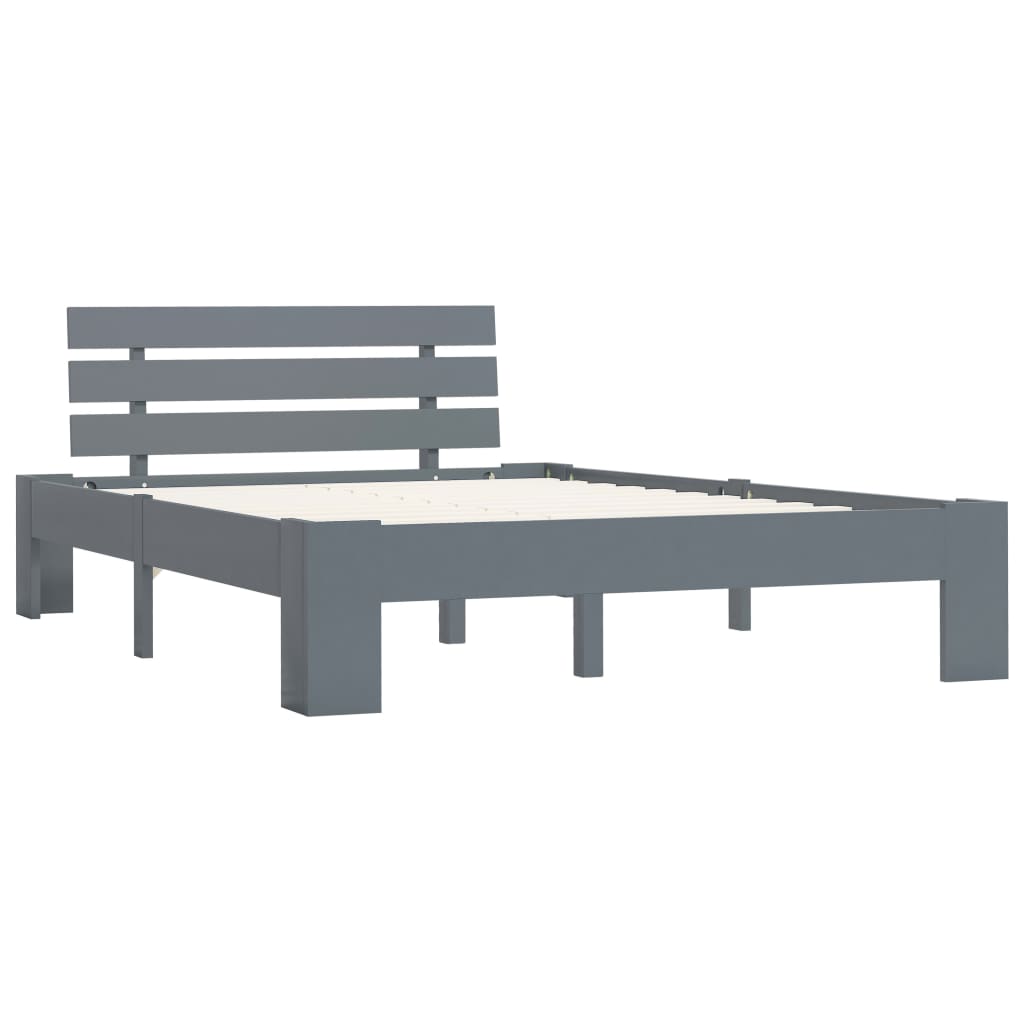 Bed Frame | Grey | Solid pine wood, plywood | Double | Durable