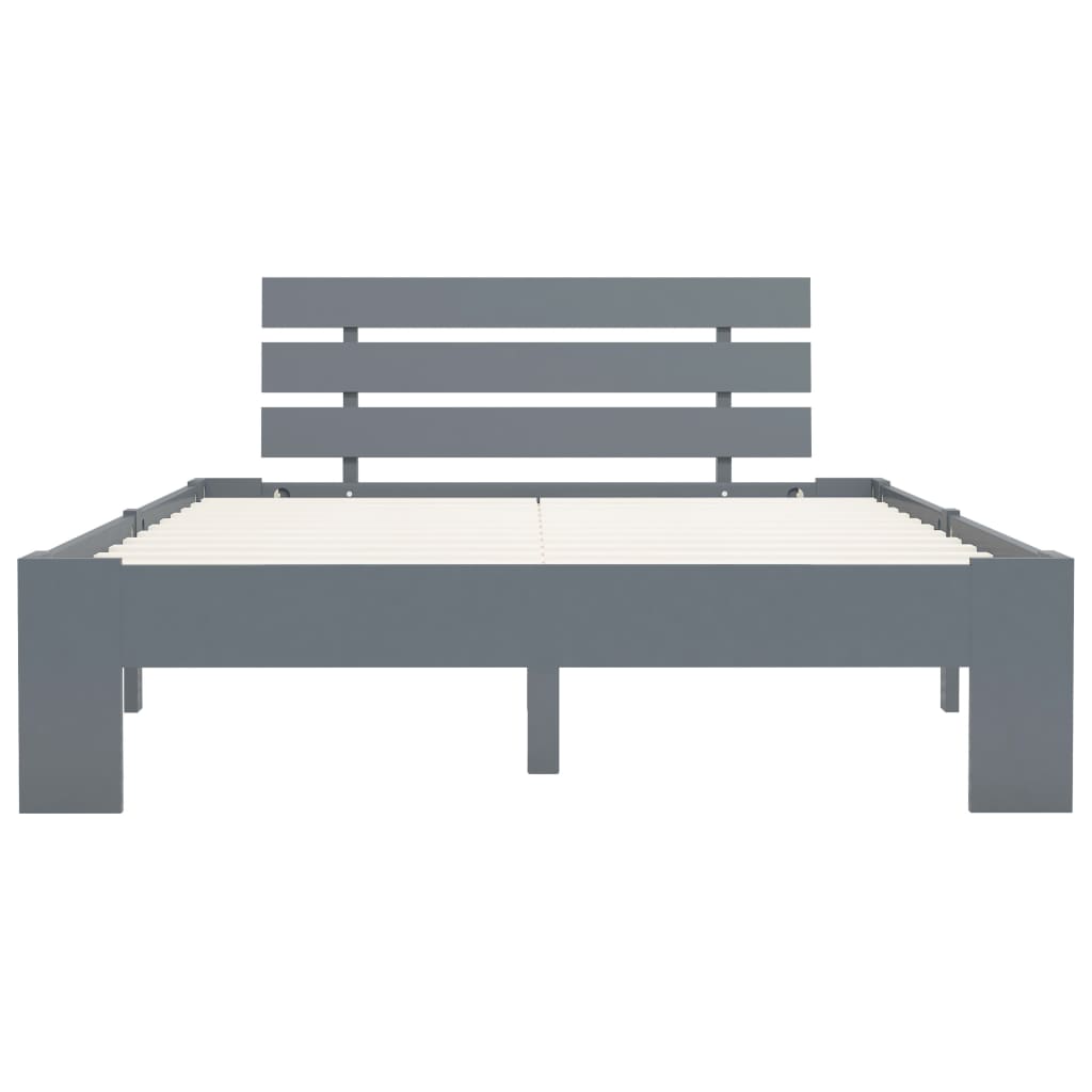 Bed Frame | Grey | Solid pine wood, plywood | Double | Durable