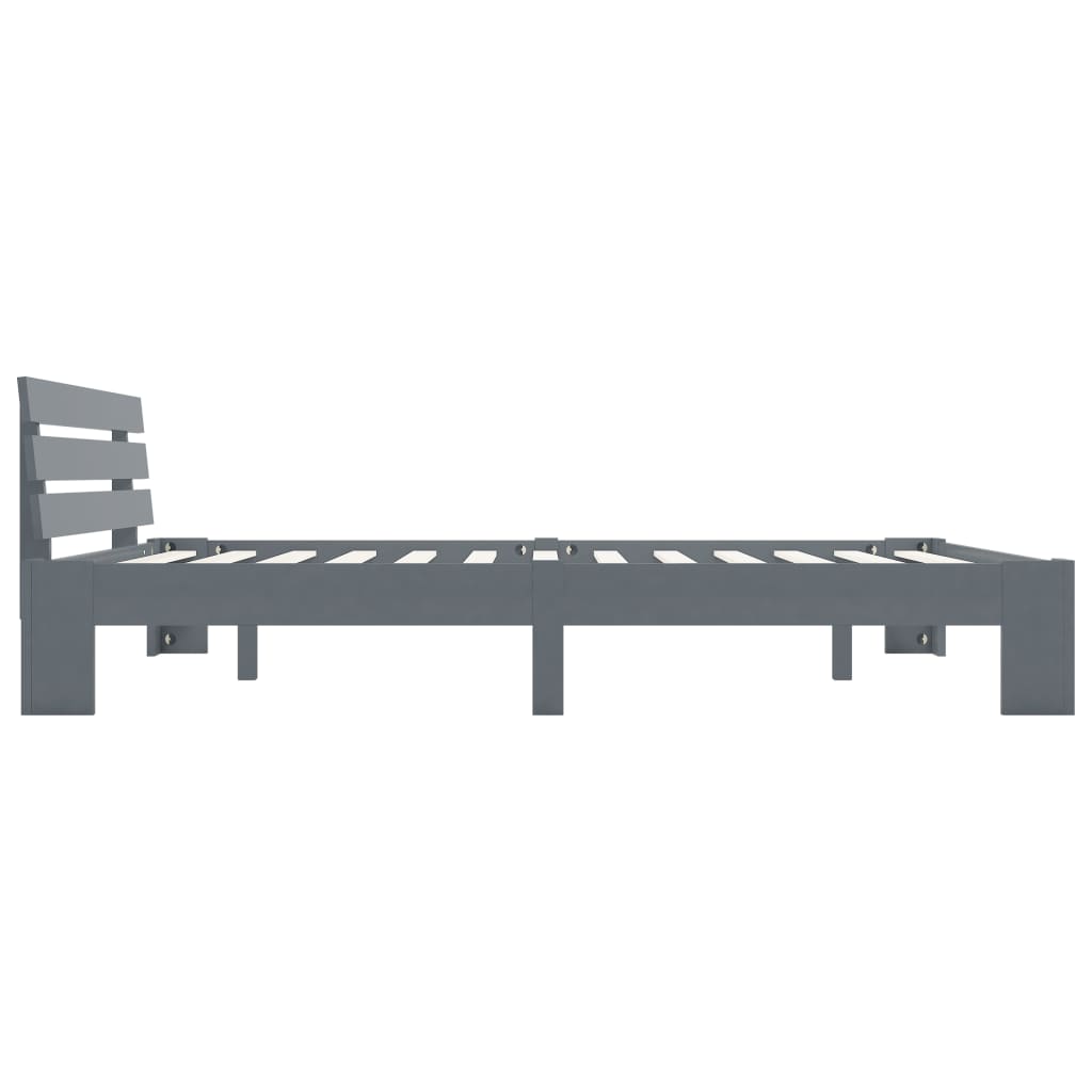 Bed Frame without Mattress Grey 160x200cm Solid Wood Pine