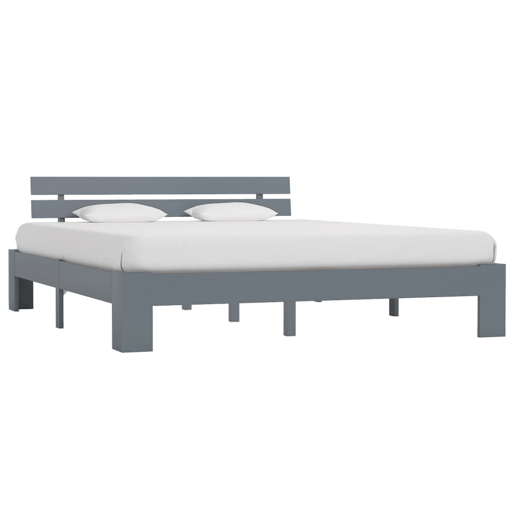 Bed Frame | Grey | Solid pine wood and plywood | Super King | Durable