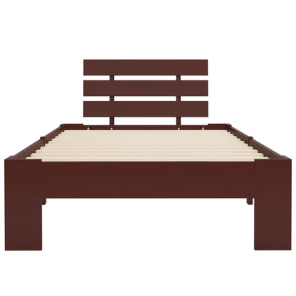 Bed Frame | Dark Brown | Solid Pine Wood, Plywood | 90x200 cm |  Sturdy