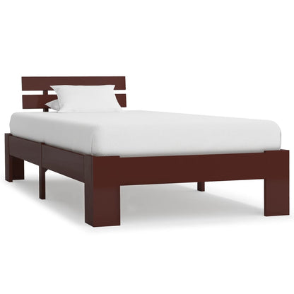 Bed Frame | Dark brown | Pine wood, Plywood | 100x200 cm | Durable