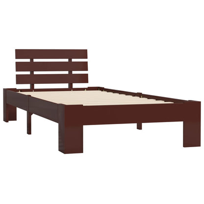Bed Frame | Dark brown | Pine wood, Plywood | 100x200 cm | Durable