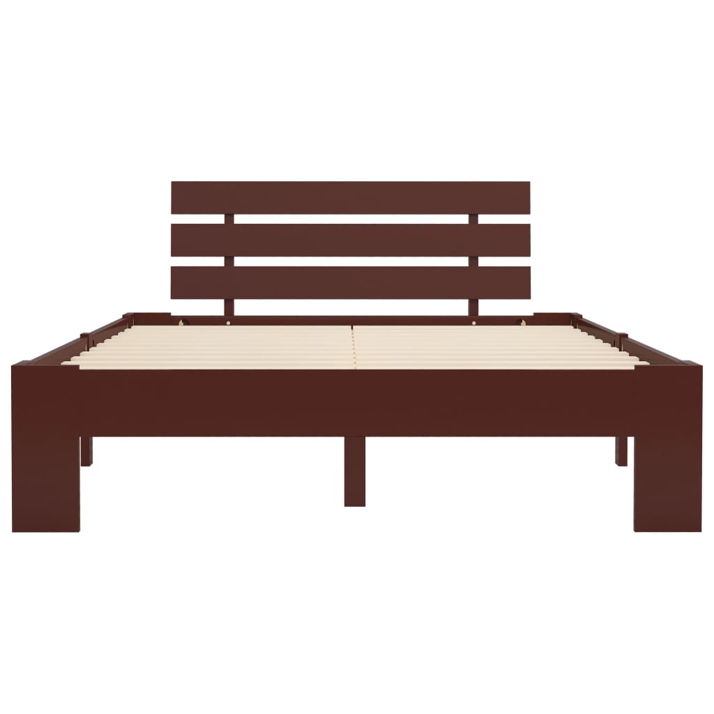 Bed Frame | Dark Brown | Solid pine wood, plywood | Double | Durable