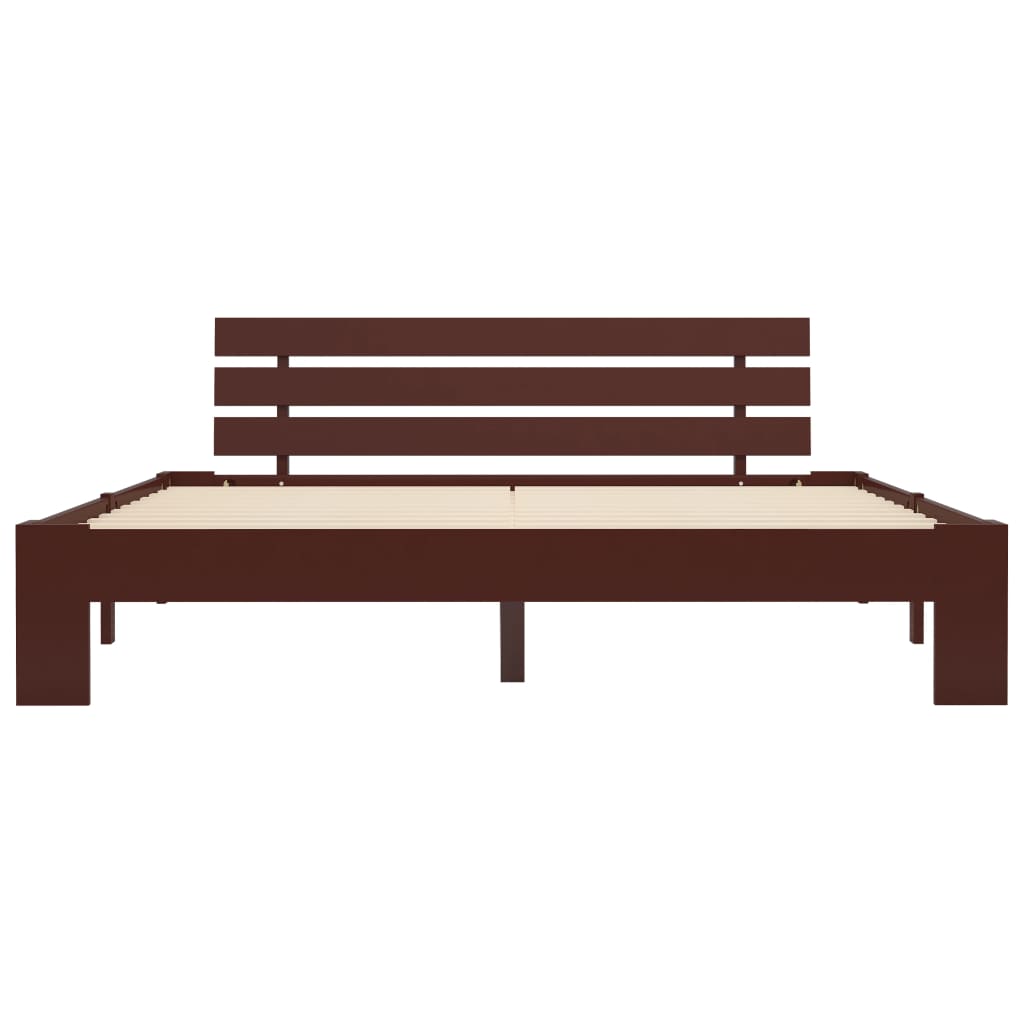 Bed Frame | Dark brown | Solid pine wood, Plywood slats | 160x200 cm