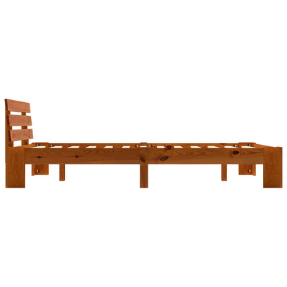 Bed Frame | Honey Brown | Solid pine wood and plywood | Double | Sturdy