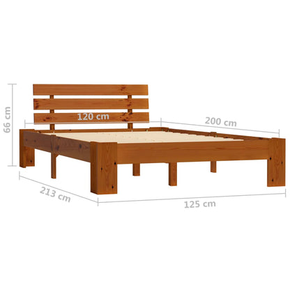 Bed Frame | Honey Brown | Solid pine wood and plywood | Double | Sturdy