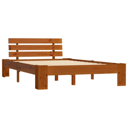 Bed Frame | Honey brown | Solid pine wood and plywood | Double | Durable