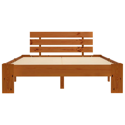 Bed Frame | Honey brown | Solid pine wood and plywood | Double | Durable