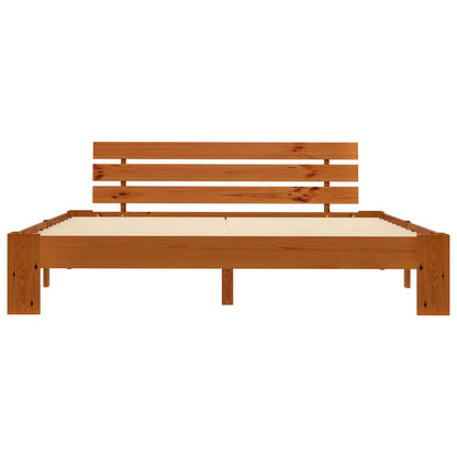 Bed Frame | Honey brown | Solid pine wood, plywood slats | Super King
