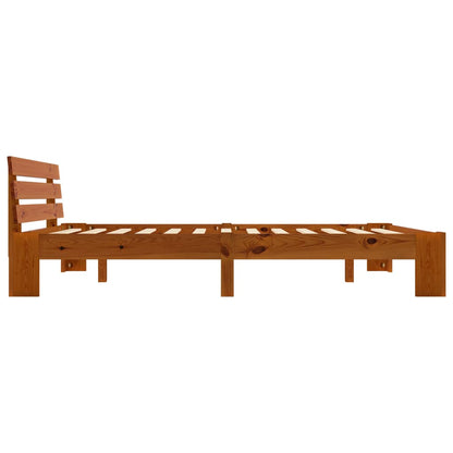 Bed Frame | Honey brown | Solid pine wood, plywood slats | Super King