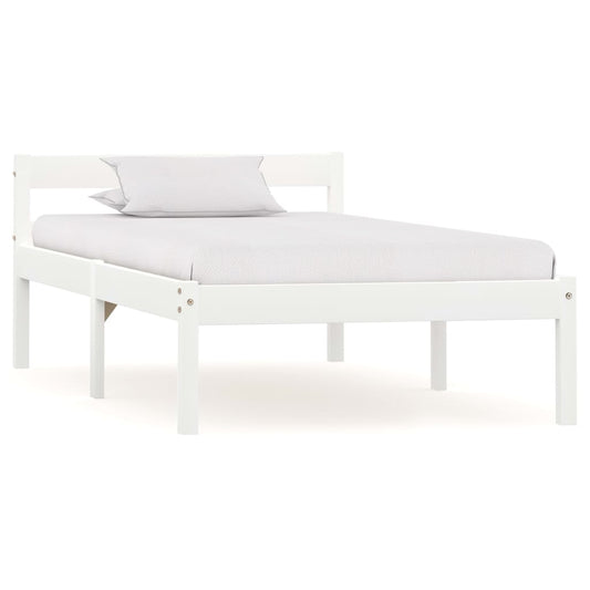Bed Frame | White | Solid pine wood, Plywood | Single | Durable