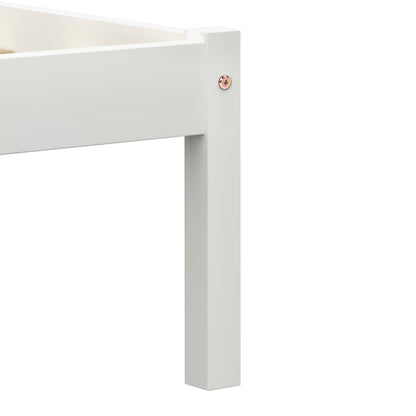 Bed Frame without Mattress White Solid Pine Wood 140x200 cm