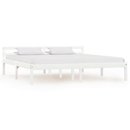 Bed Frame | White | Solid pine wood, plywood slats | Super King | Durable