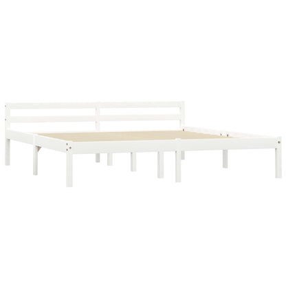 Bed Frame | White | Solid pine wood, plywood slats | Super King | Durable