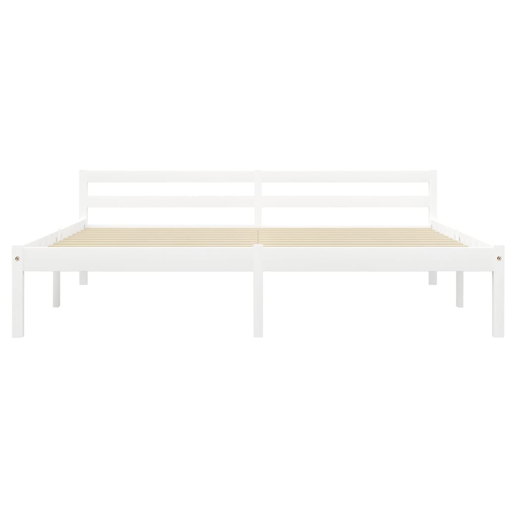 Bed Frame | White | Solid pine wood, plywood slats | Super King | Durable