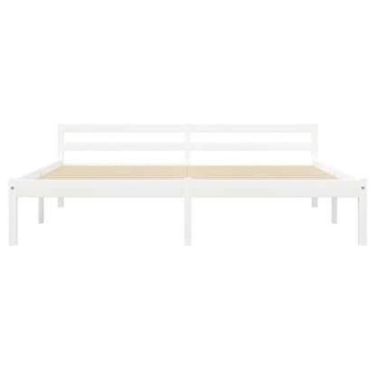 Bed Frame | White | Solid pine wood, plywood slats | Super King | Durable