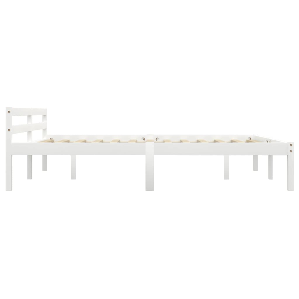 Bed Frame | White | Solid pine wood, plywood slats | Super King | Durable