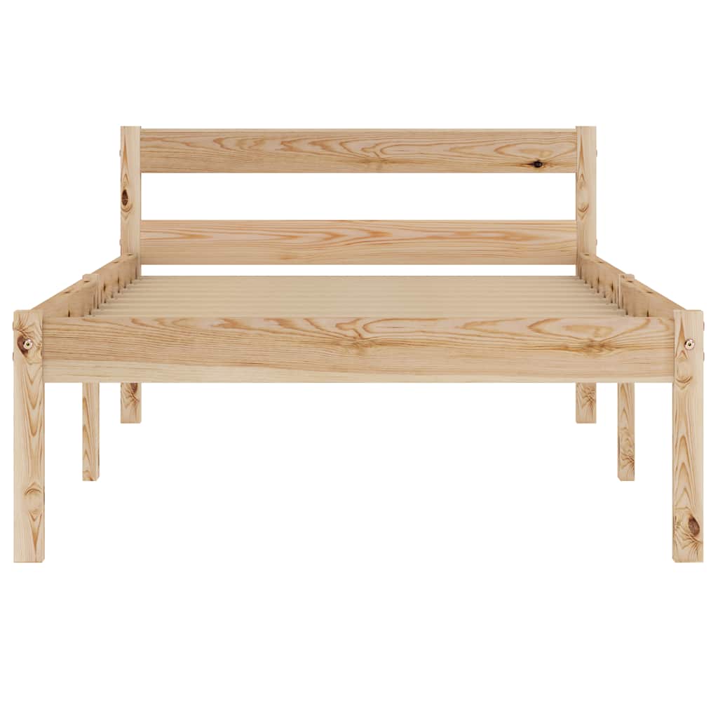 Bed Frame without Mattress Solid Pine Wood 100x200 cm