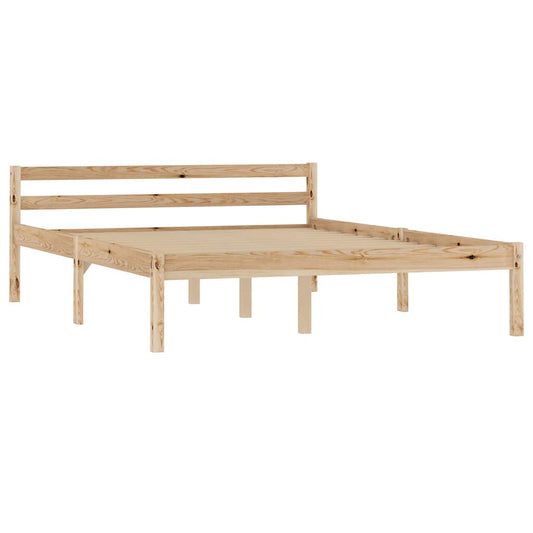 Bed Frame without Mattress Solid Pine Wood 140x200 cm
