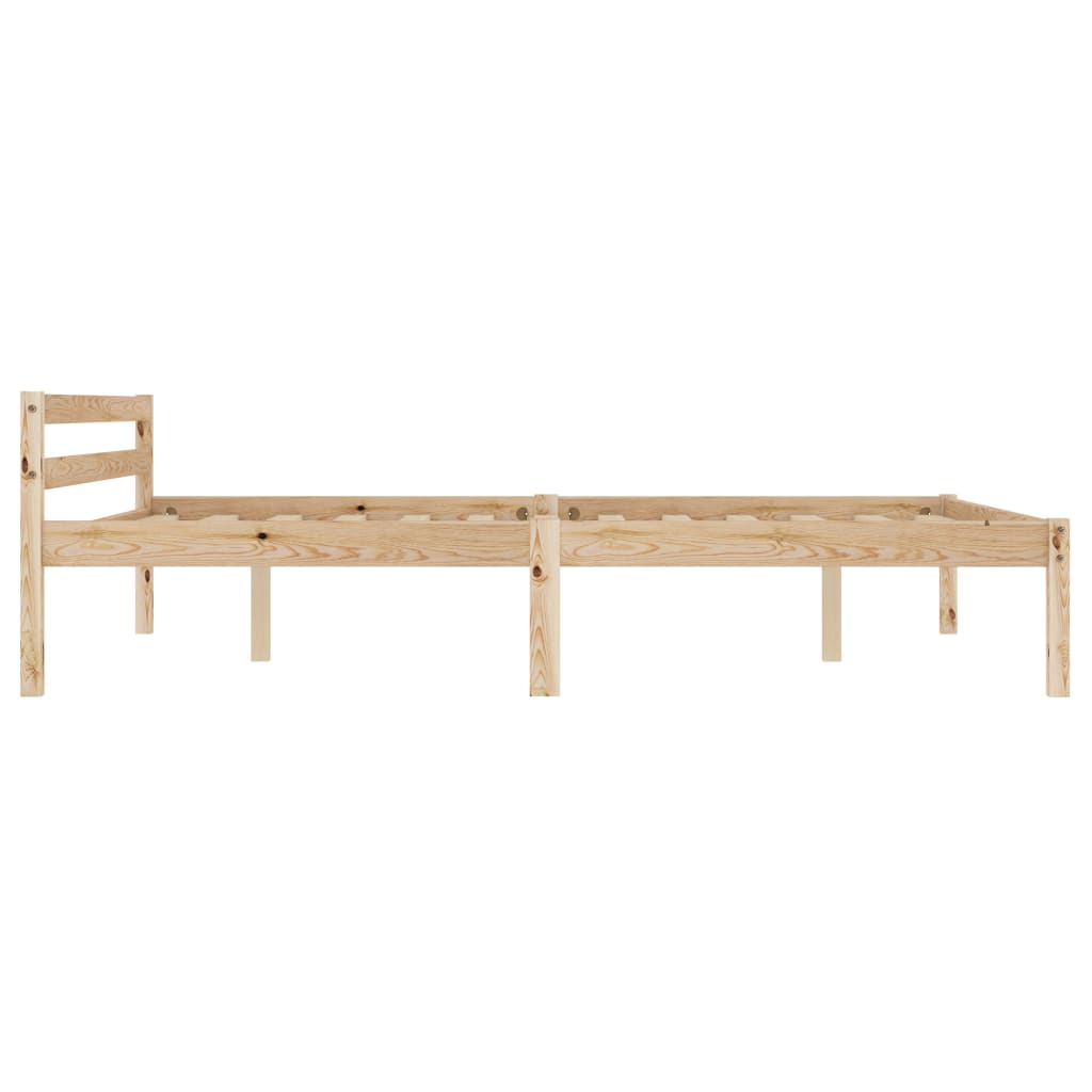 Bed Frame without Mattress Solid Pine Wood 140x200 cm