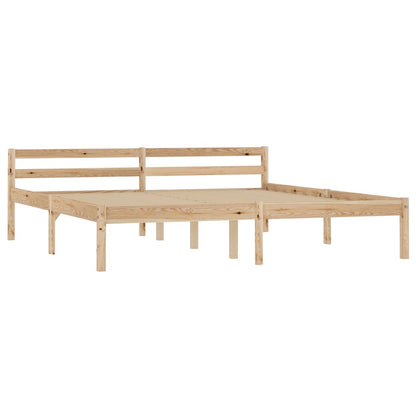 Bed Frame without Mattress Solid Pine Wood 180x200 cm Super King