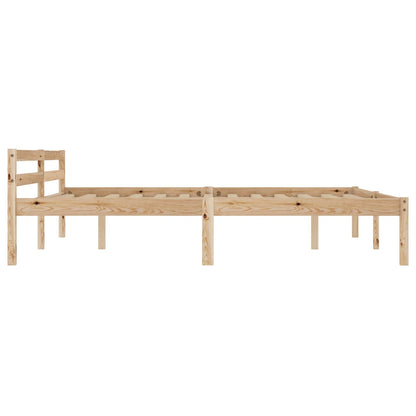 Bed Frame without Mattress Solid Pine Wood 180x200 cm Super King