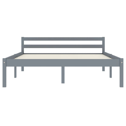 Bed Frame without Mattress Grey Solid Pine Wood 120x200 cm