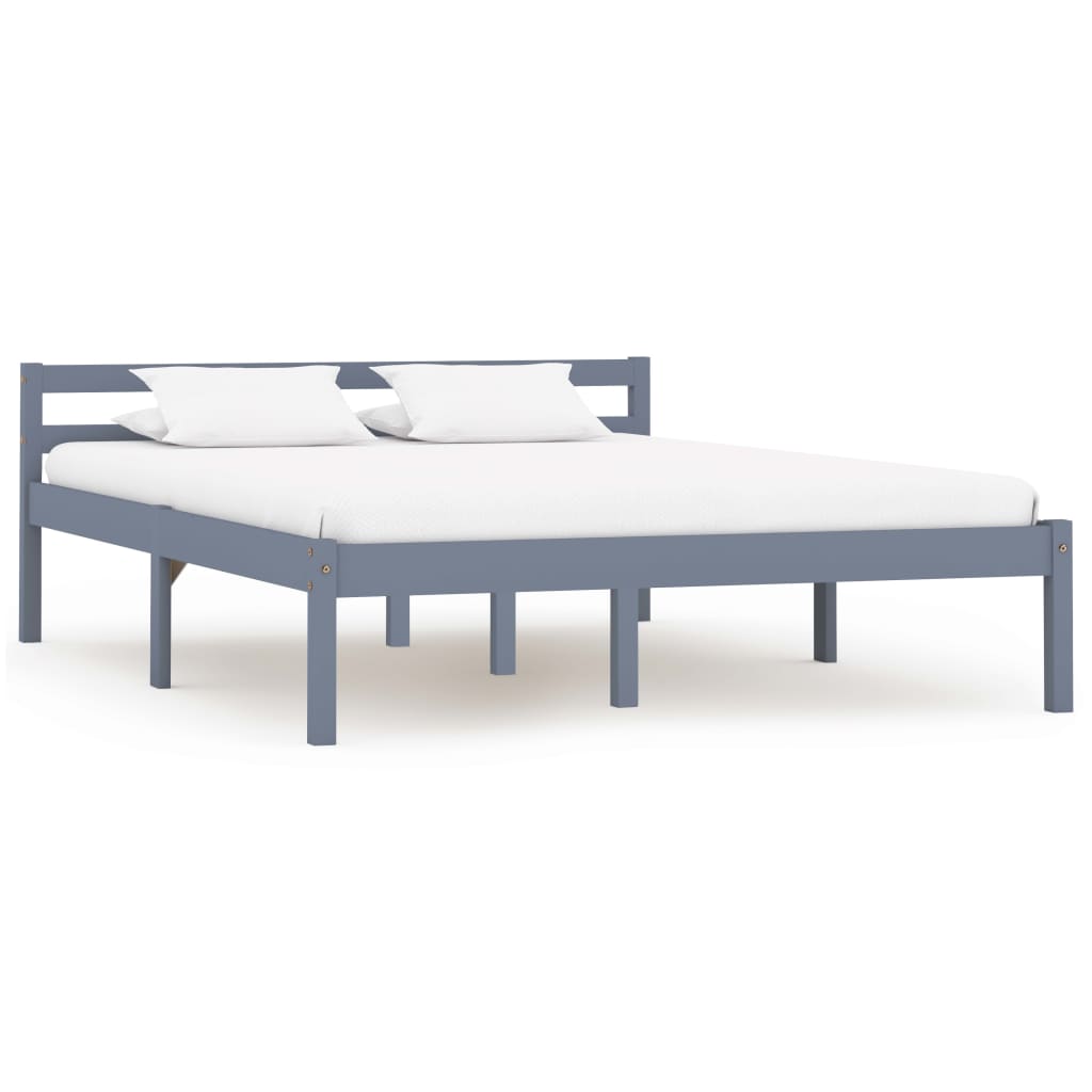 Bed Frame | Grey | Solid pine wood | 140x200 cm | Durable | Bed Frame