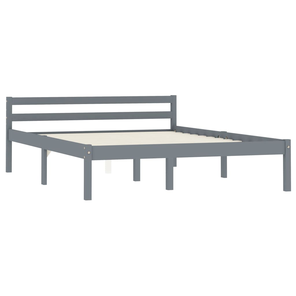 Bed Frame | Grey | Solid pine wood | 140x200 cm | Durable | Bed Frame