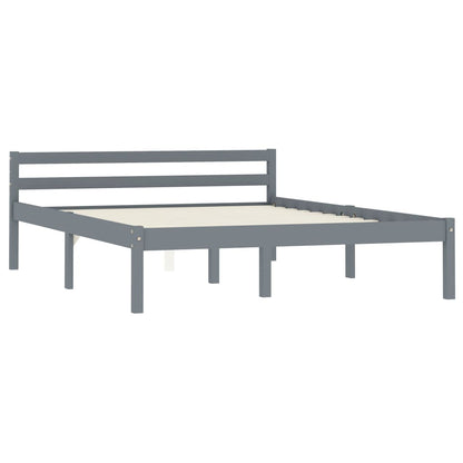 Bed Frame | Grey | Solid pine wood | 140x200 cm | Durable | Bed Frame