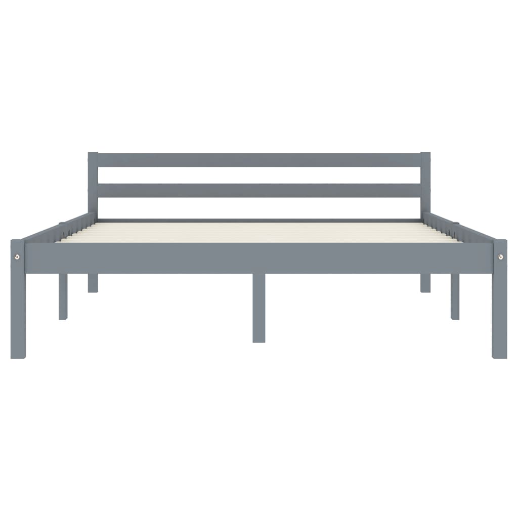 Bed Frame | Grey | Solid pine wood | 140x200 cm | Durable | Bed Frame