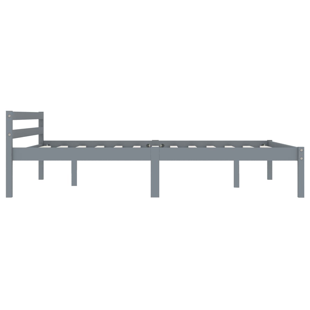 Bed Frame | Grey | Solid pine wood | 140x200 cm | Durable | Bed Frame