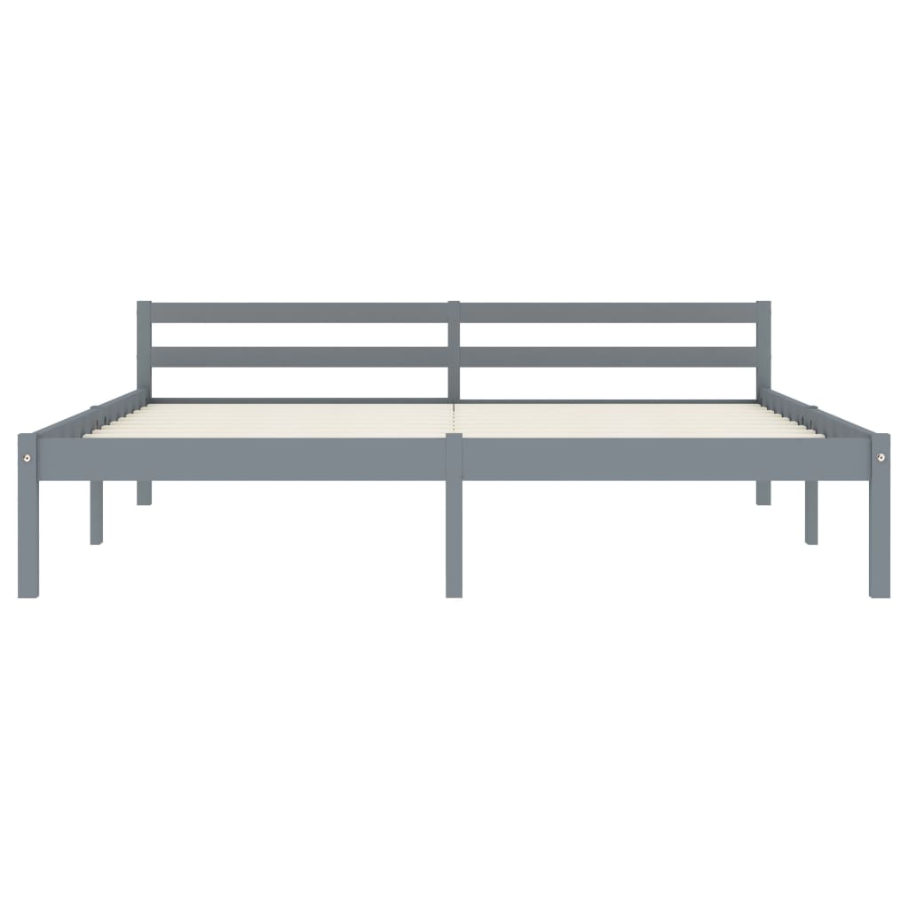 Bed Frame | Grey | Solid Pine Wood | 160x200 cm | Durable | Bed Frame