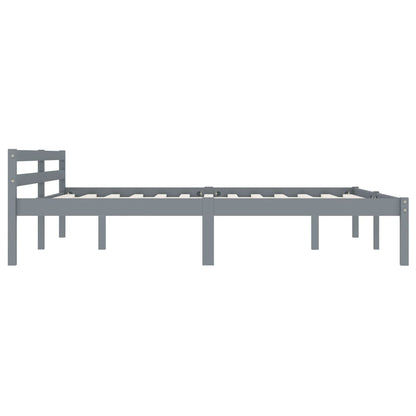 Bed Frame | Grey | Solid Pine Wood | 160x200 cm | Durable | Bed Frame