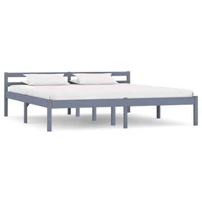 Bed Frame | Grey | Solid Pine Wood, Plywood | Super King |  Durable