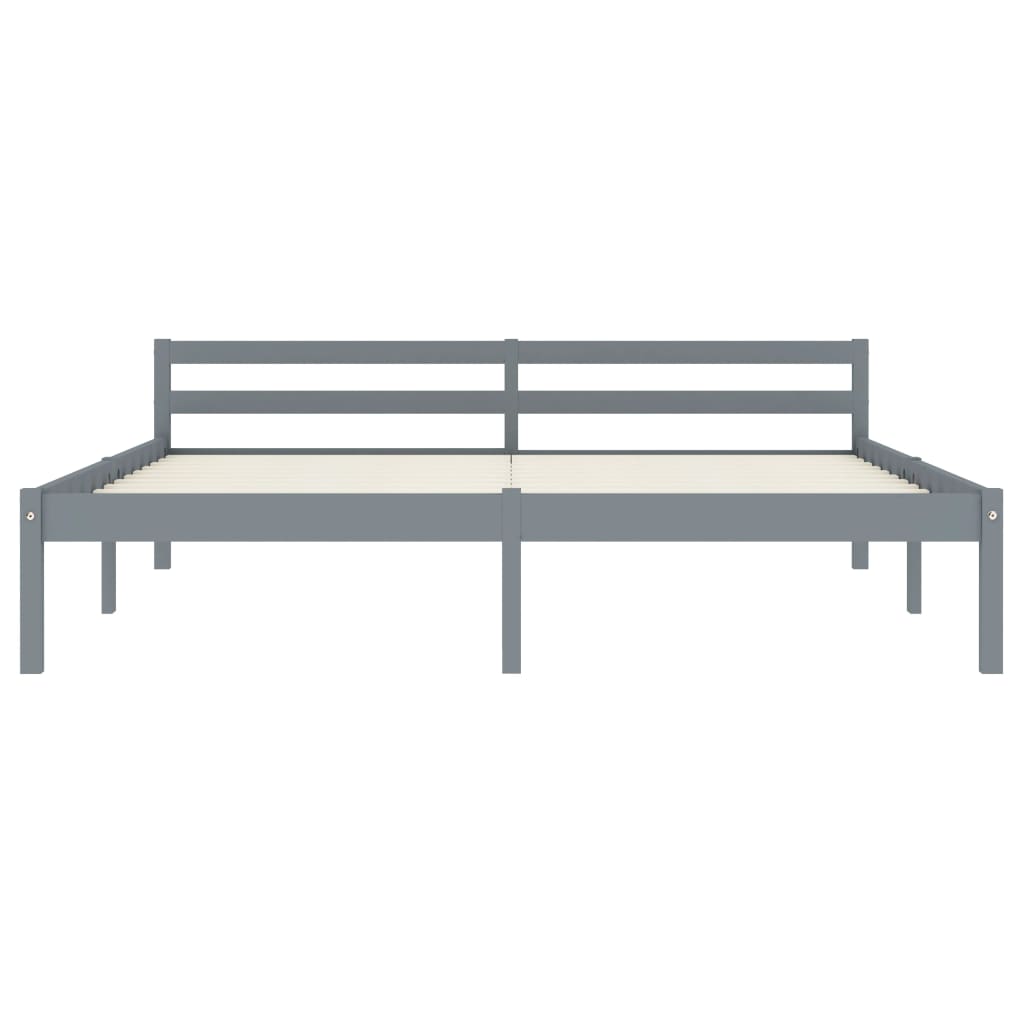 Bed Frame | Grey | Solid Pine Wood, Plywood | Super King |  Durable