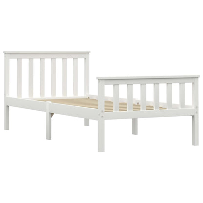 Bed Frame | White | Solid Pine Wood, Plywood | Single | Durable