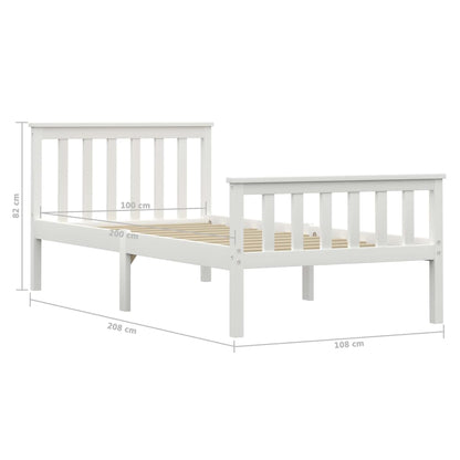 Bed Frame | White | Solid Pine Wood, Plywood | Single | Durable