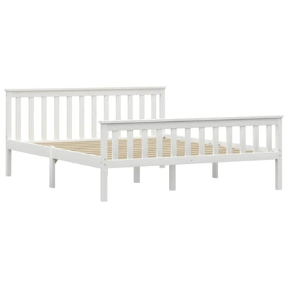 Bed Frame | White | Solid pine wood, Plywood | Double |  Durable