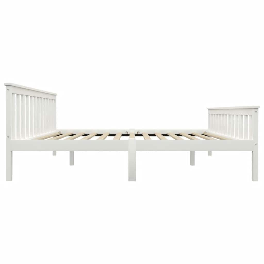 Bed Frame | White | Solid pine wood, Plywood | Double |  Durable
