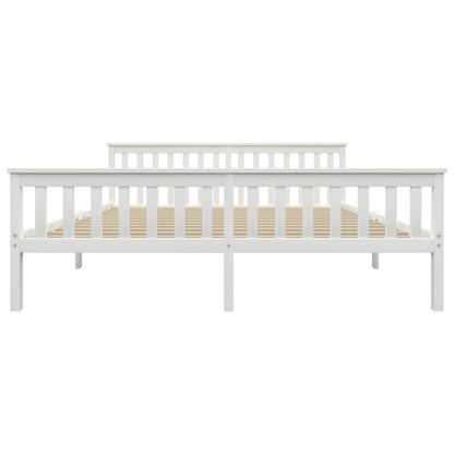 Bed Frame | White | Solid pinewood frame, plywood slats | Super King