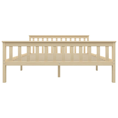 Bed Frame | Natural Light Wood | Solid Pinewood, Plywood Slats