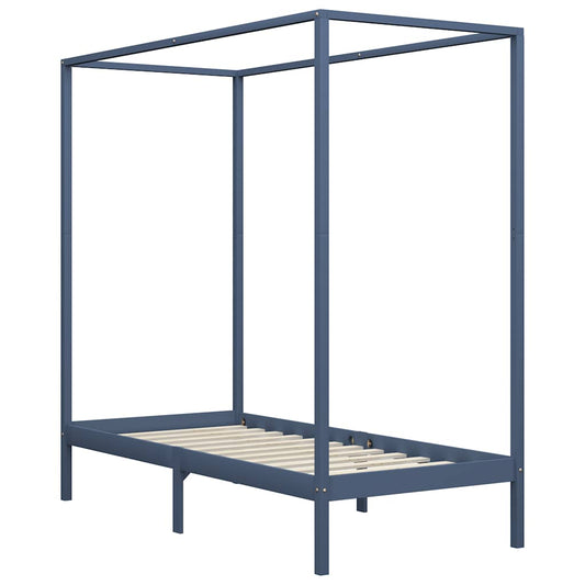 Bed Frame | Grey | Solid pine wood, plywood slats | Single | Sturdy